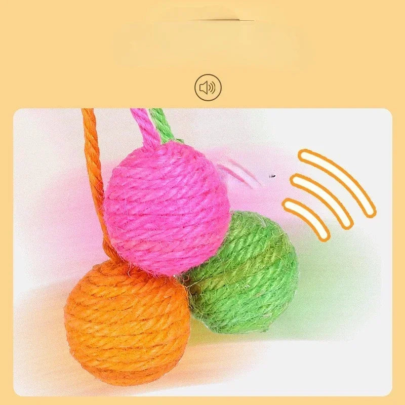 Cat Hanging Sisal Ball, Relieve Boredom, Chewing Scratching Toy