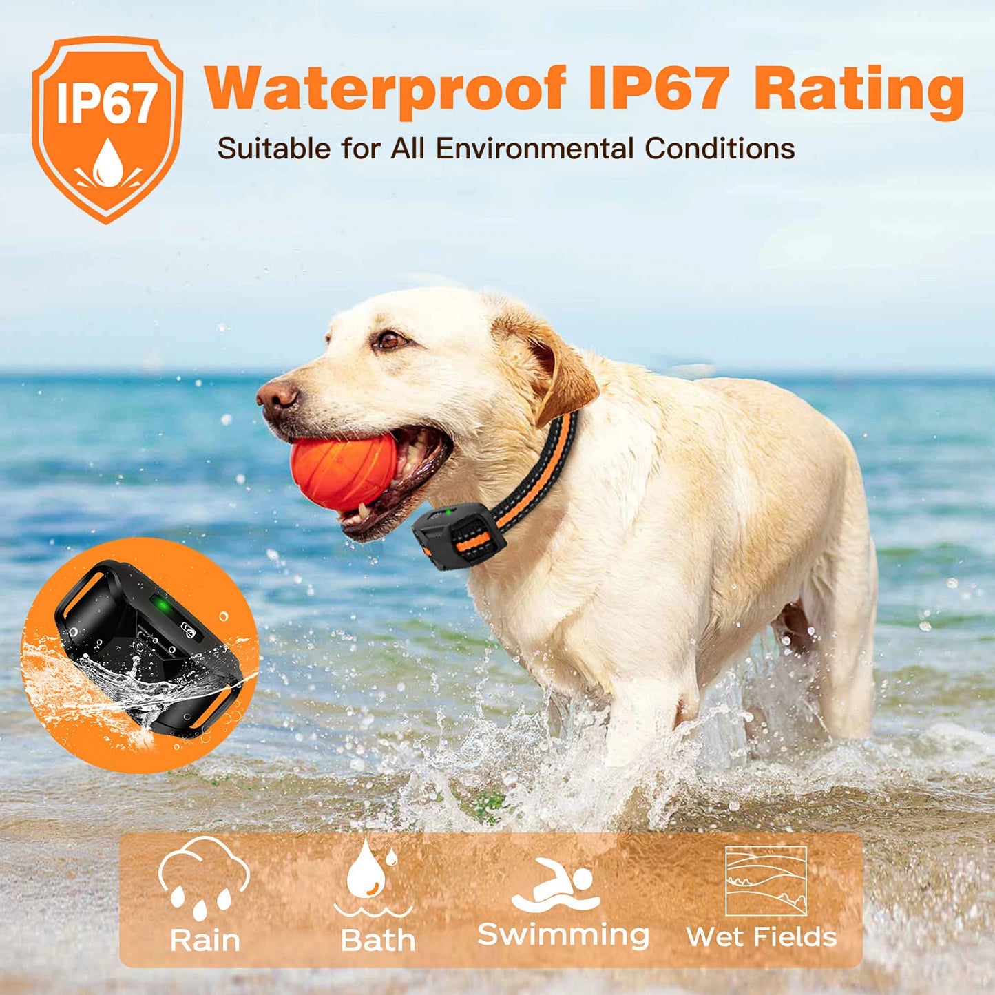 3300Ft Electric Dog Training Collar With Shock / Vibration