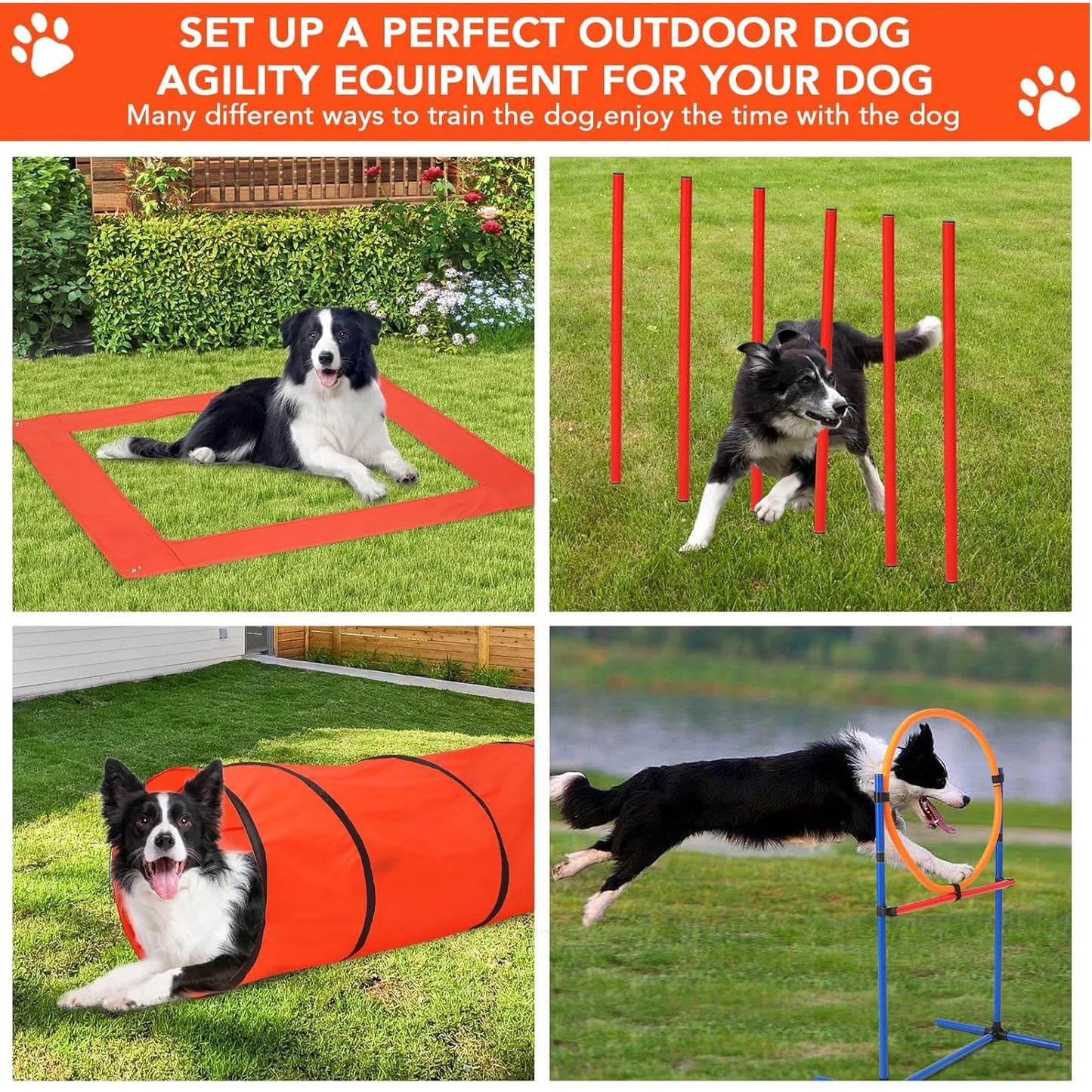 87 Pcs Dog Agile Training  Obstacle Course Kit