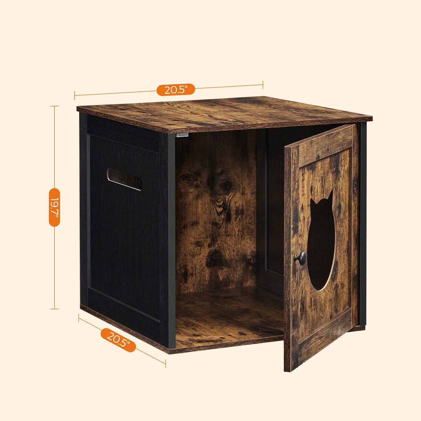 Hidden Litter Box Enclosure Cabinet with Single Door