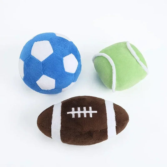 Dog Bite Resistant, Teething Cute Ball Shape Plush Chewing Toys