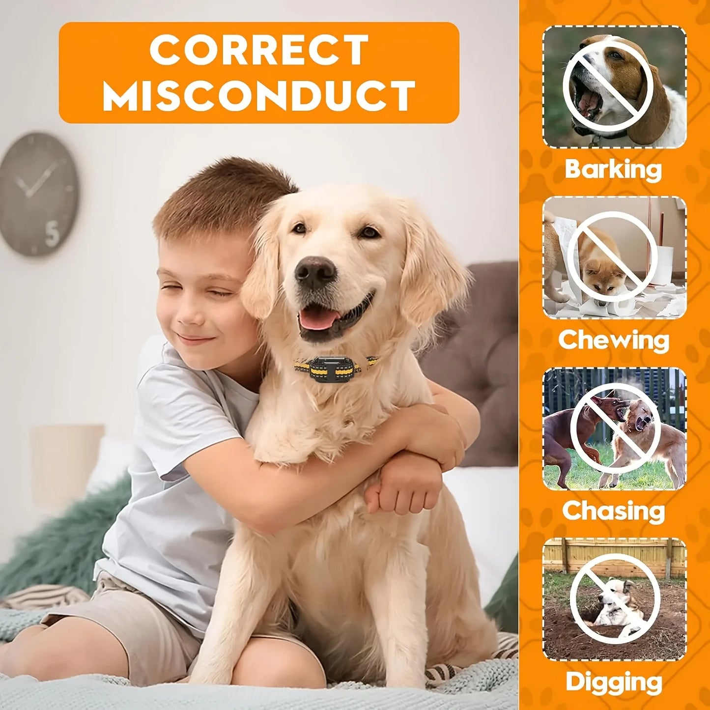 Anti Bark, Rechargeable Training Collar with Clicker