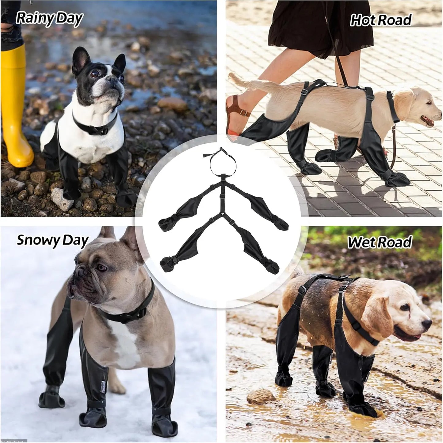 Small Medium Large Dogs Suspender Boots