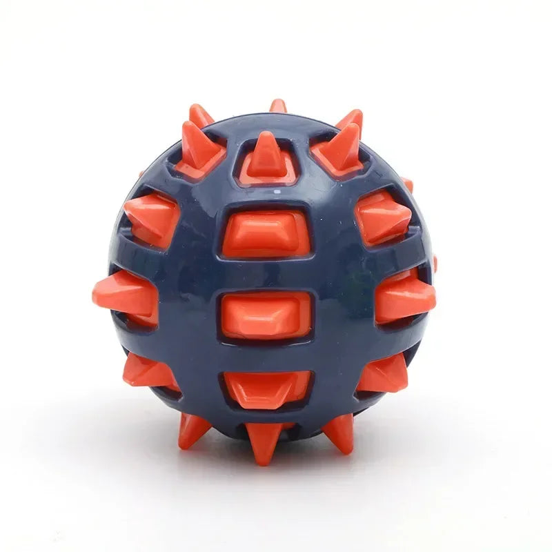 Dog Chew Toy 12cm ball with TPR Spikes, Molar Cleaning, Indestructible, Interactive,