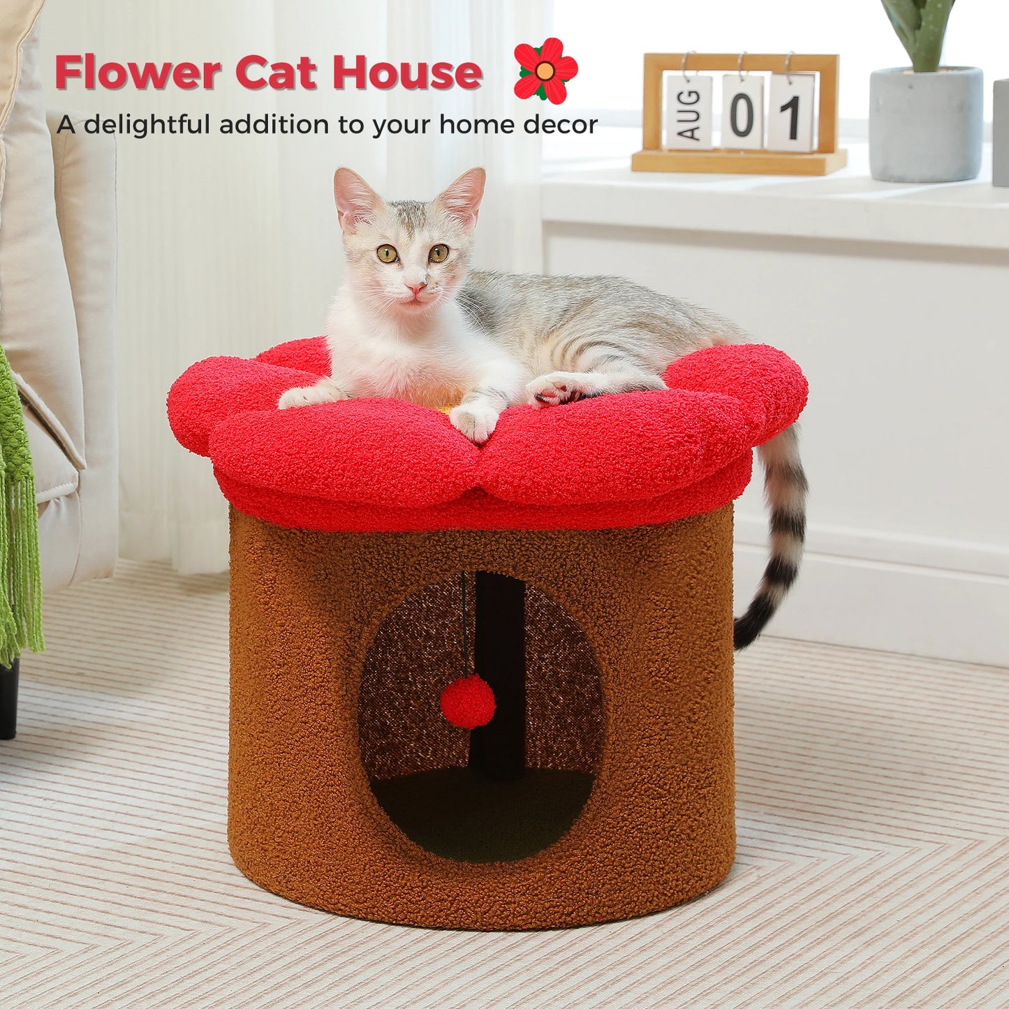 Cute Cat Cave Cat Hideaway, Indoor Cat House Condo