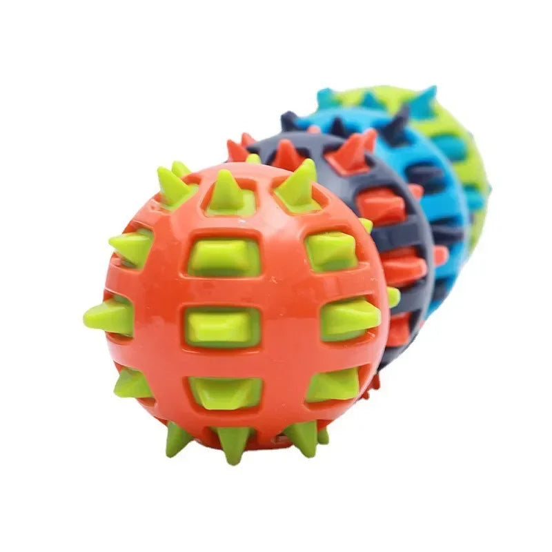 Dog Chew Toy 12cm ball with TPR Spikes, Molar Cleaning, Indestructible, Interactive,