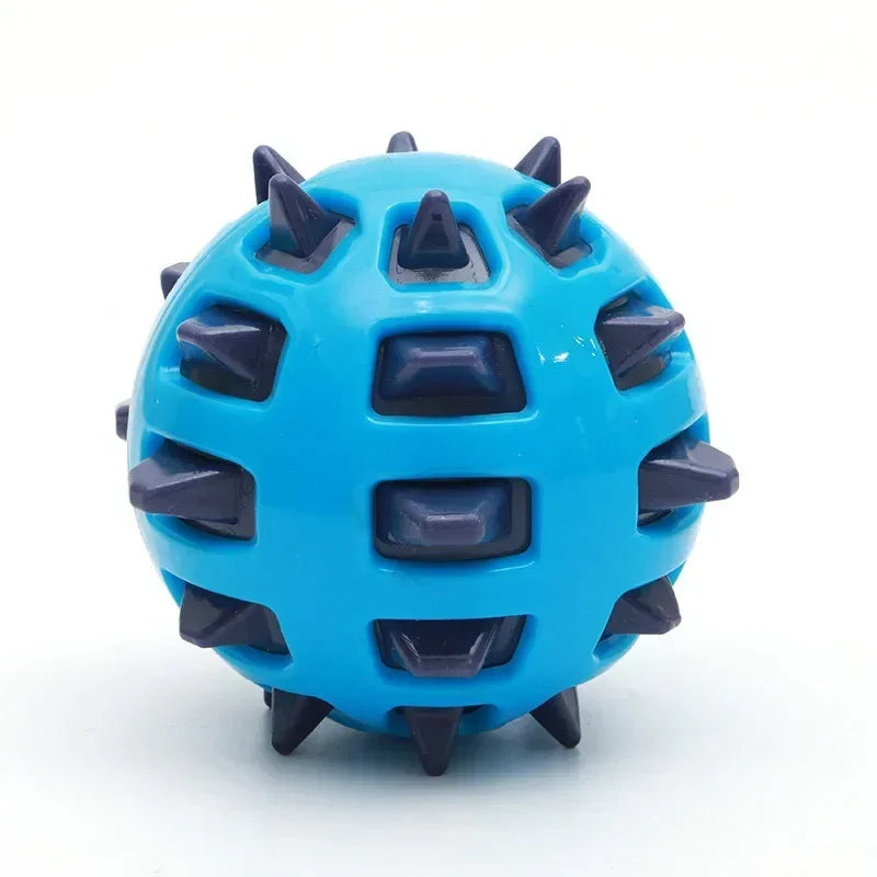 Dog Chew Toy 12cm ball with TPR Spikes, Molar Cleaning, Indestructible, Interactive,
