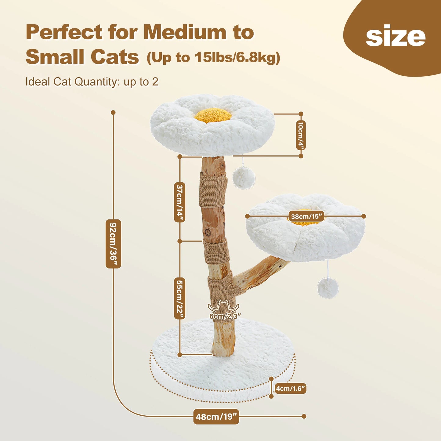 Luxury Cat Flower Tower with Scratching Post and Perches