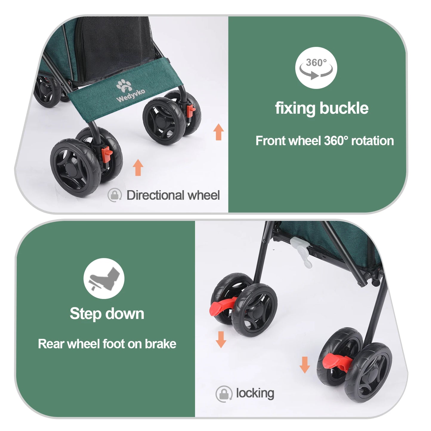 Puppy-Cat-Dog Breathable Stroller, Lightweight, Folding