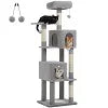 Cat Tree Tower with 4 Natural Sisal Scratching Posts, 2 Spacious Cozy Condos