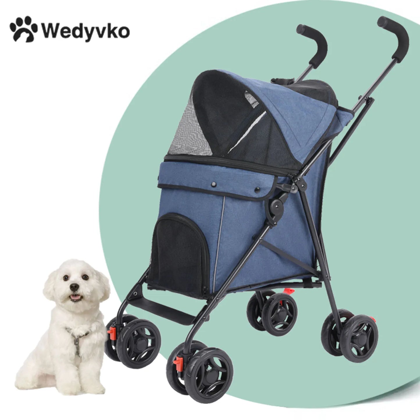 Puppy-Cat-Dog Breathable Stroller, Lightweight, Folding