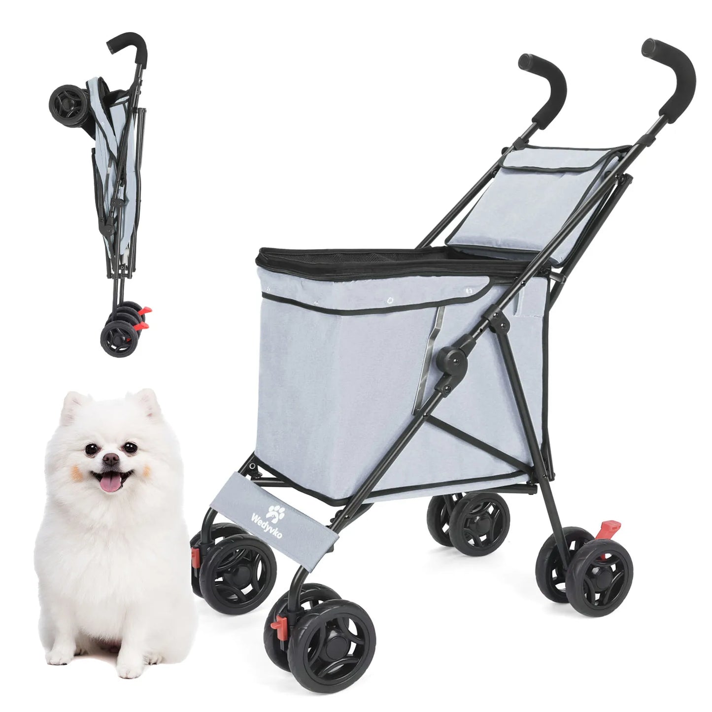 Medium Small Dog Cat  Stroller,  Jogger, Folding Carrier