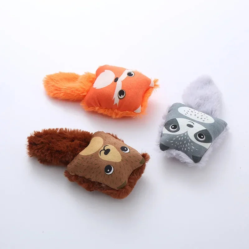 Cartoon fox shaped cat toy cute little raccoon squirrel nibbling toy