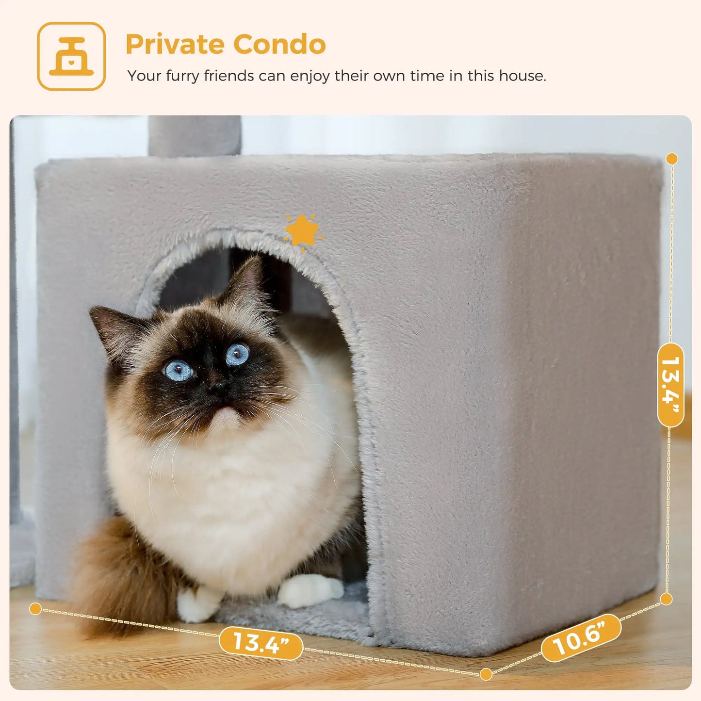 28" Small Cat Tree Tower Cat Condo with Perch And Scratching Post