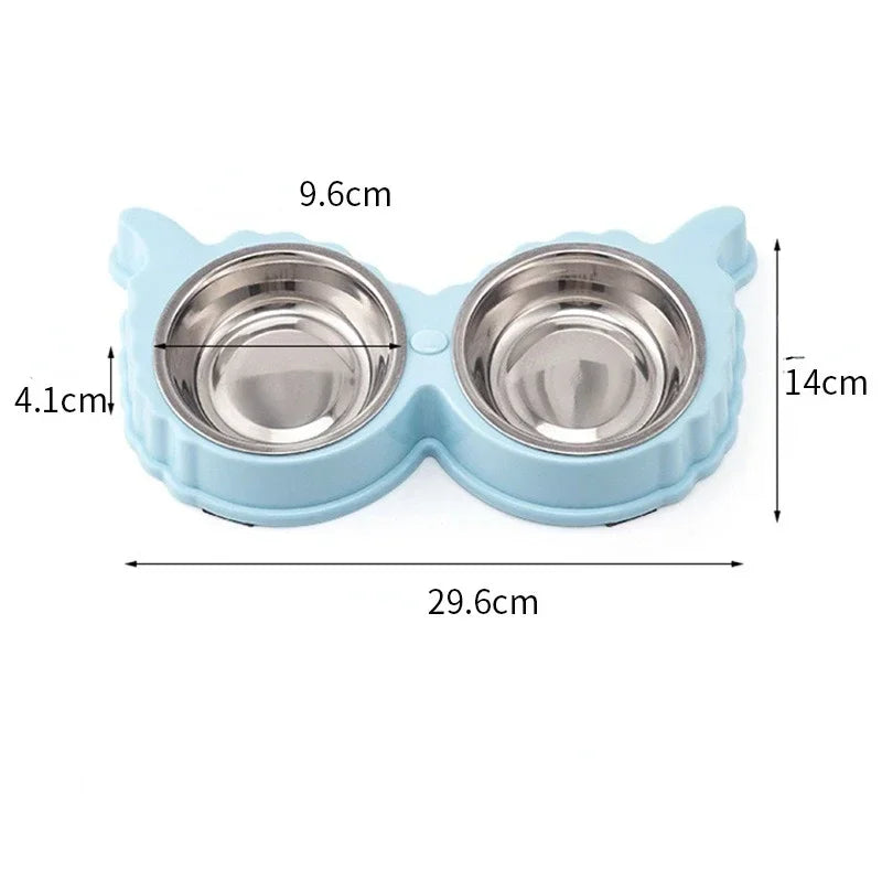 Pet Cute Plastic Food Water Bowls for Cats Dog
