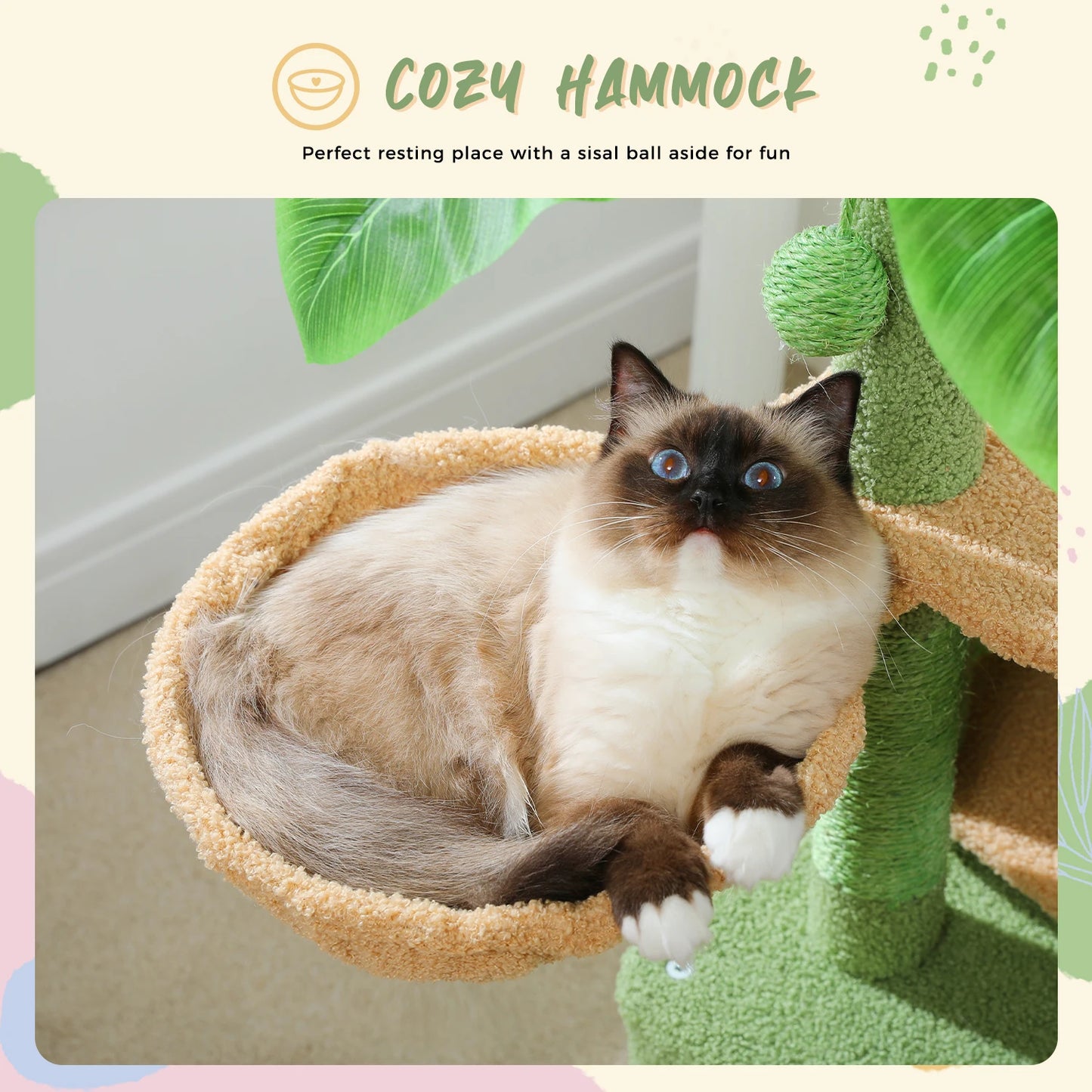 Multi-Level Cactus Cat Tower with Sisal Scratching Posts