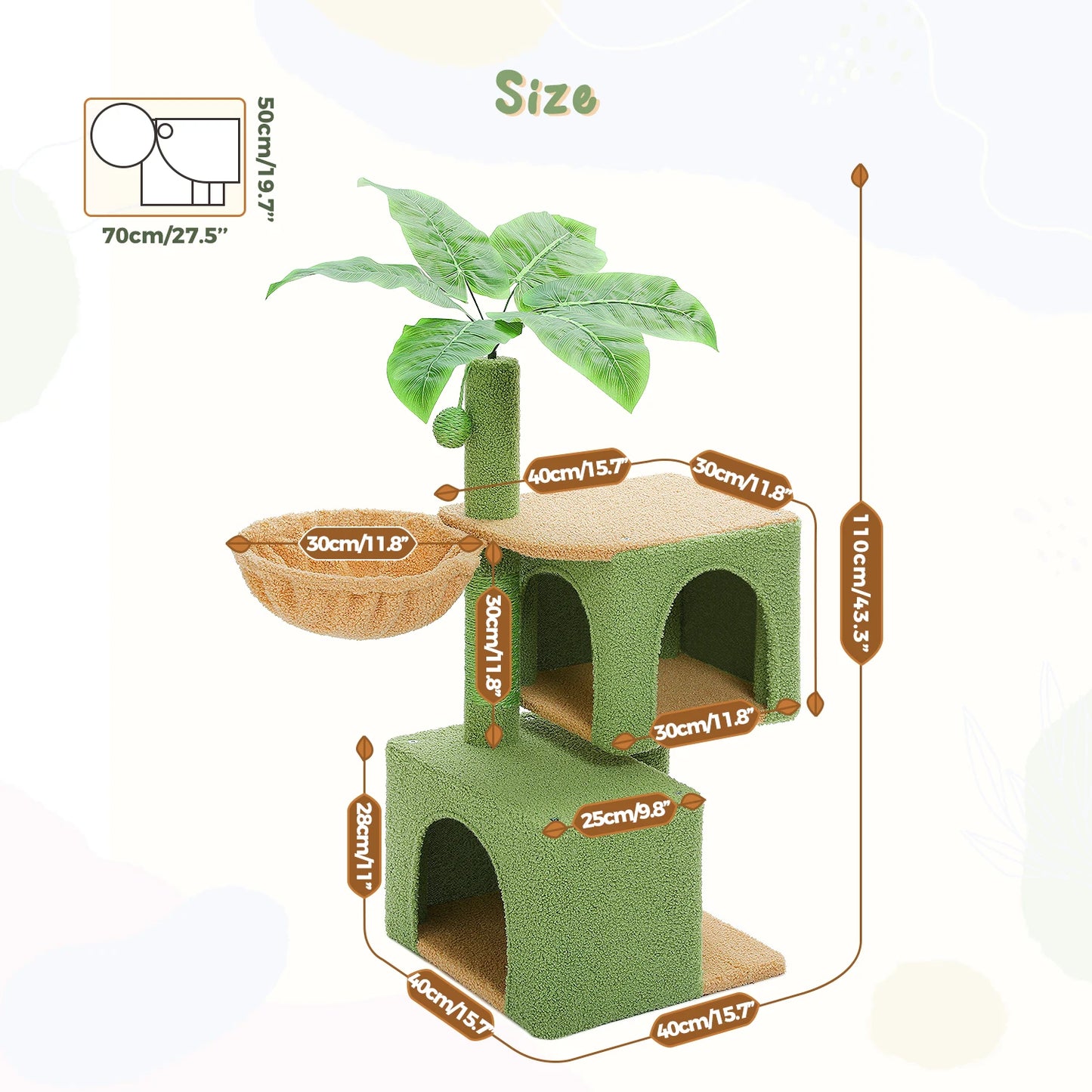 Multi-Level Cactus Cat Tower with Sisal Scratching Posts