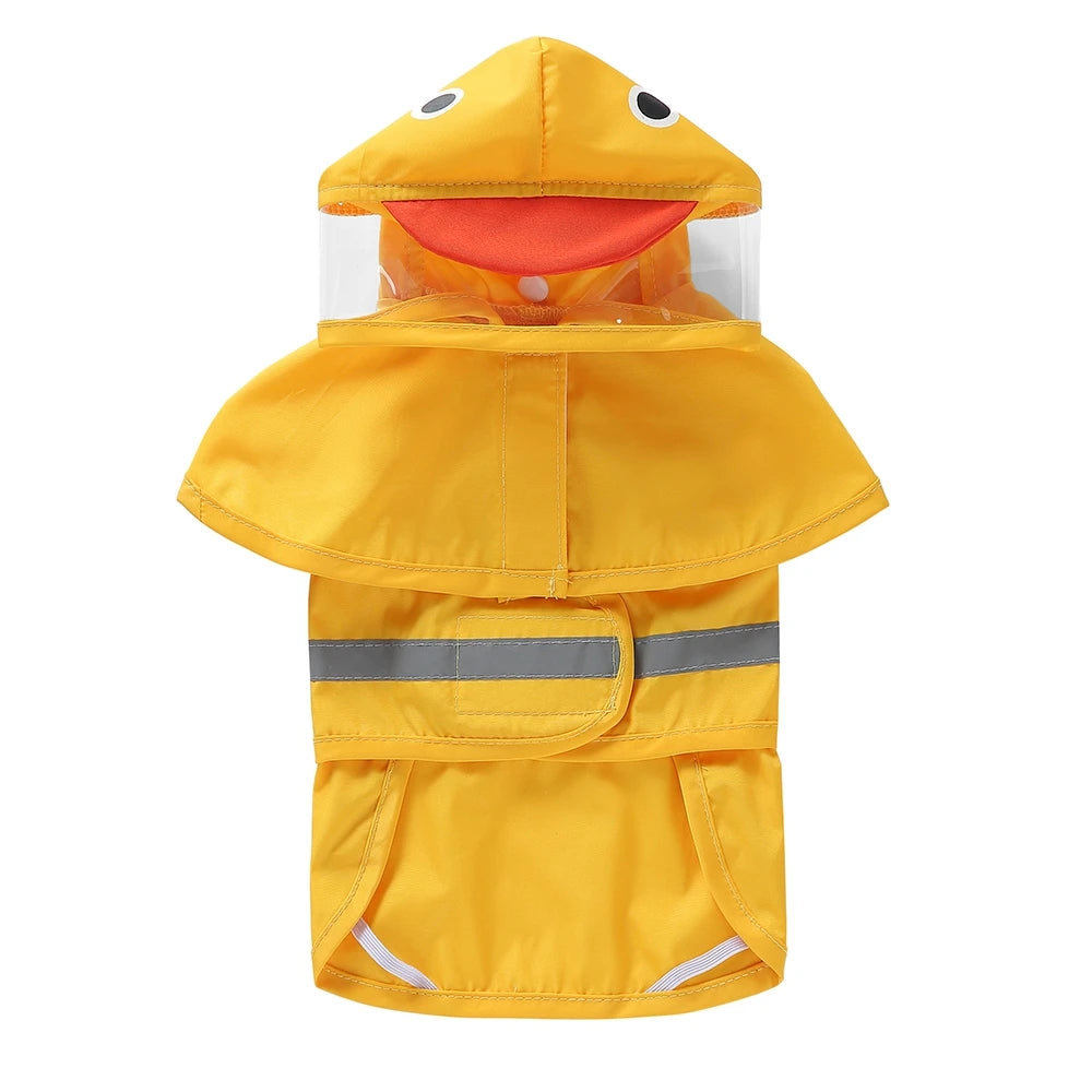 Fashionable Reflective Cute Dog Raincoat Hooded Waterproof Jacket