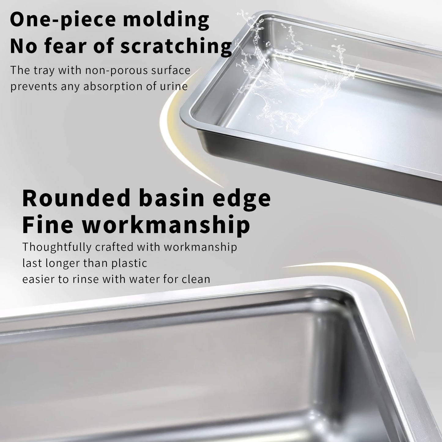 Stainless Steel Cat Litter Box with Lid Front Entry and Top Exit