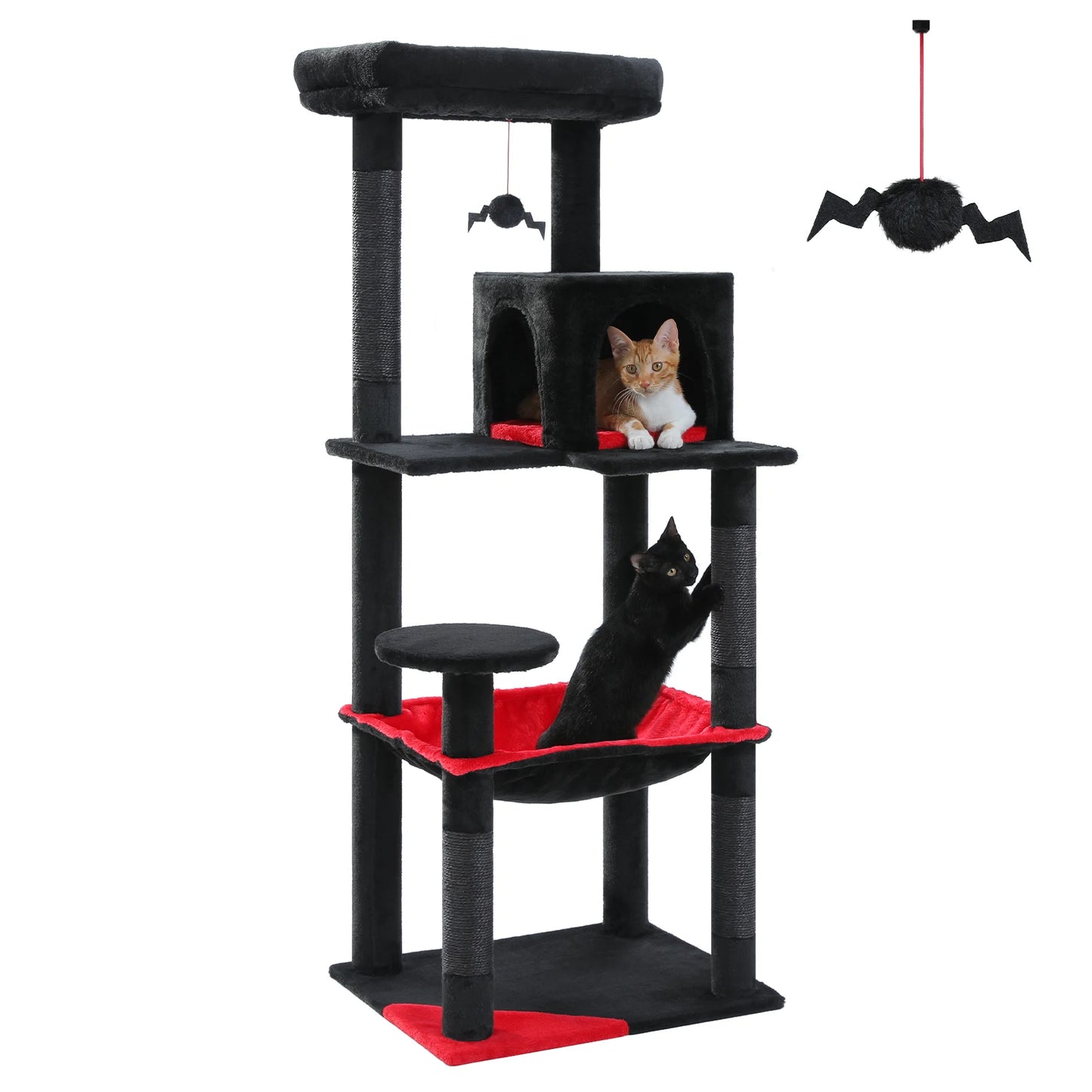 5-Level Cat Tower for Large Cats with Large Hammock