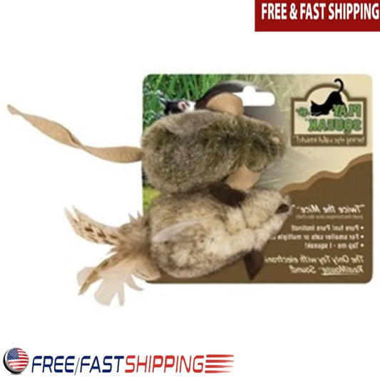 Interactive Catnip Mouse Toy, Pack of 2, Realistic Sound Encourages Active Play