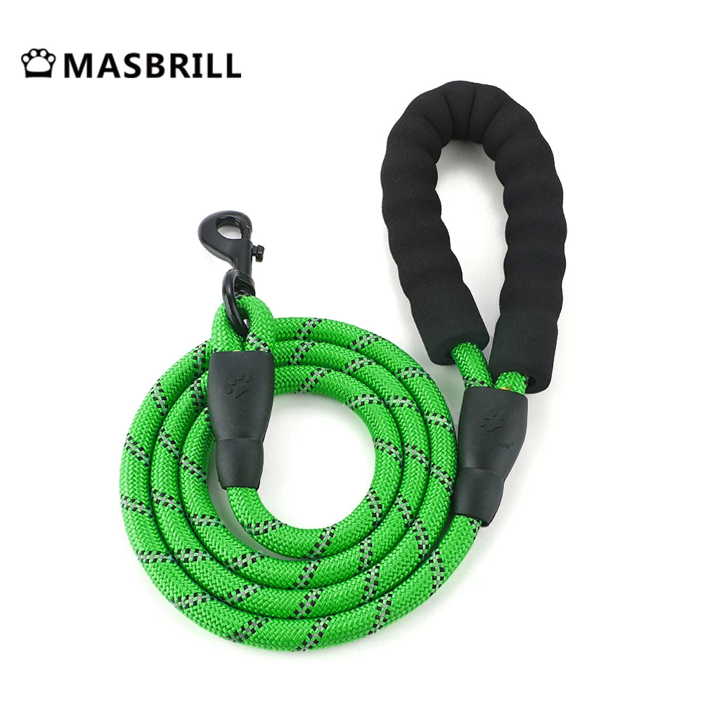 MASBRILL  No Pull Nylon Adjustable Reflective Dog Harness with 2 Metal Leash Hooks