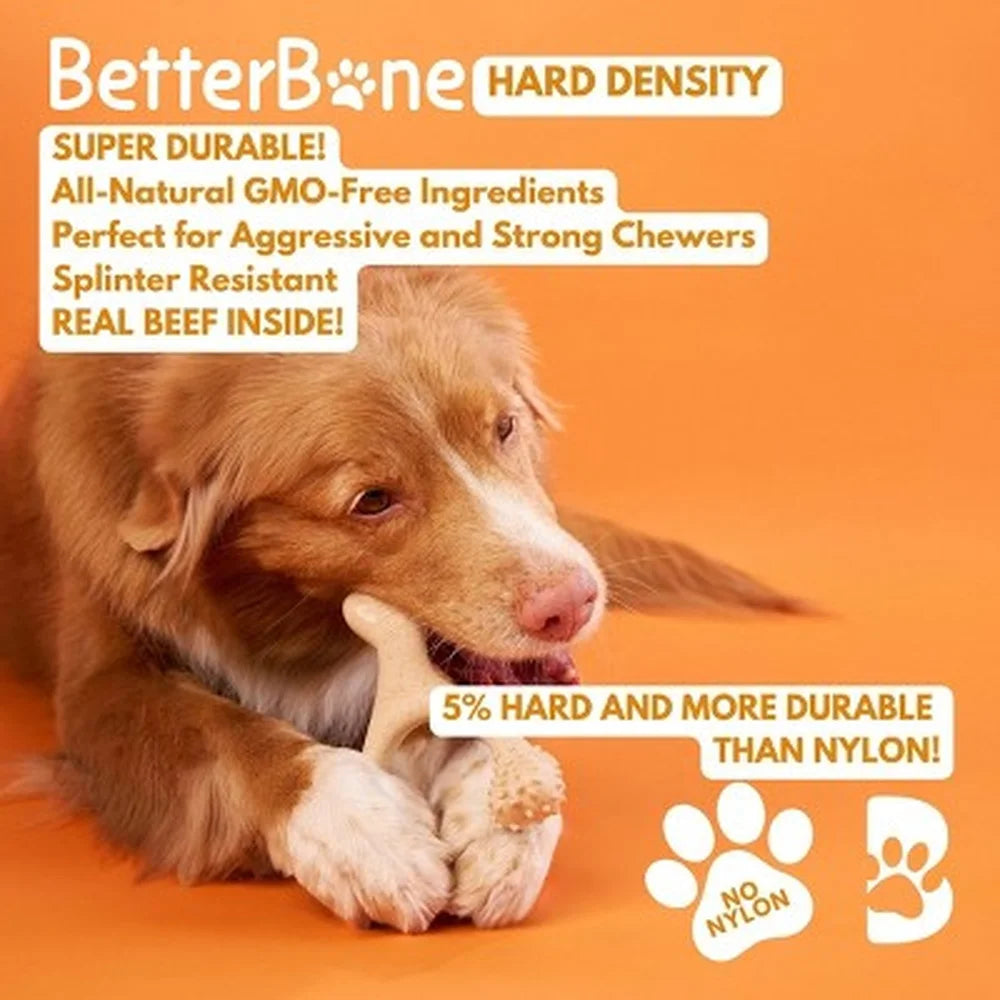 Natural Beef Nylon Free Dog Chew Bone Hypoallergenic Splinter Resistant Eco-Friendly Durable Chewing Fun