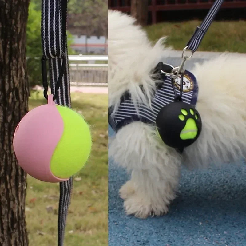 Tennis Ball Bag, Lightweight Tennis Ball Holder with Hands-free Dog Leash Attachment
