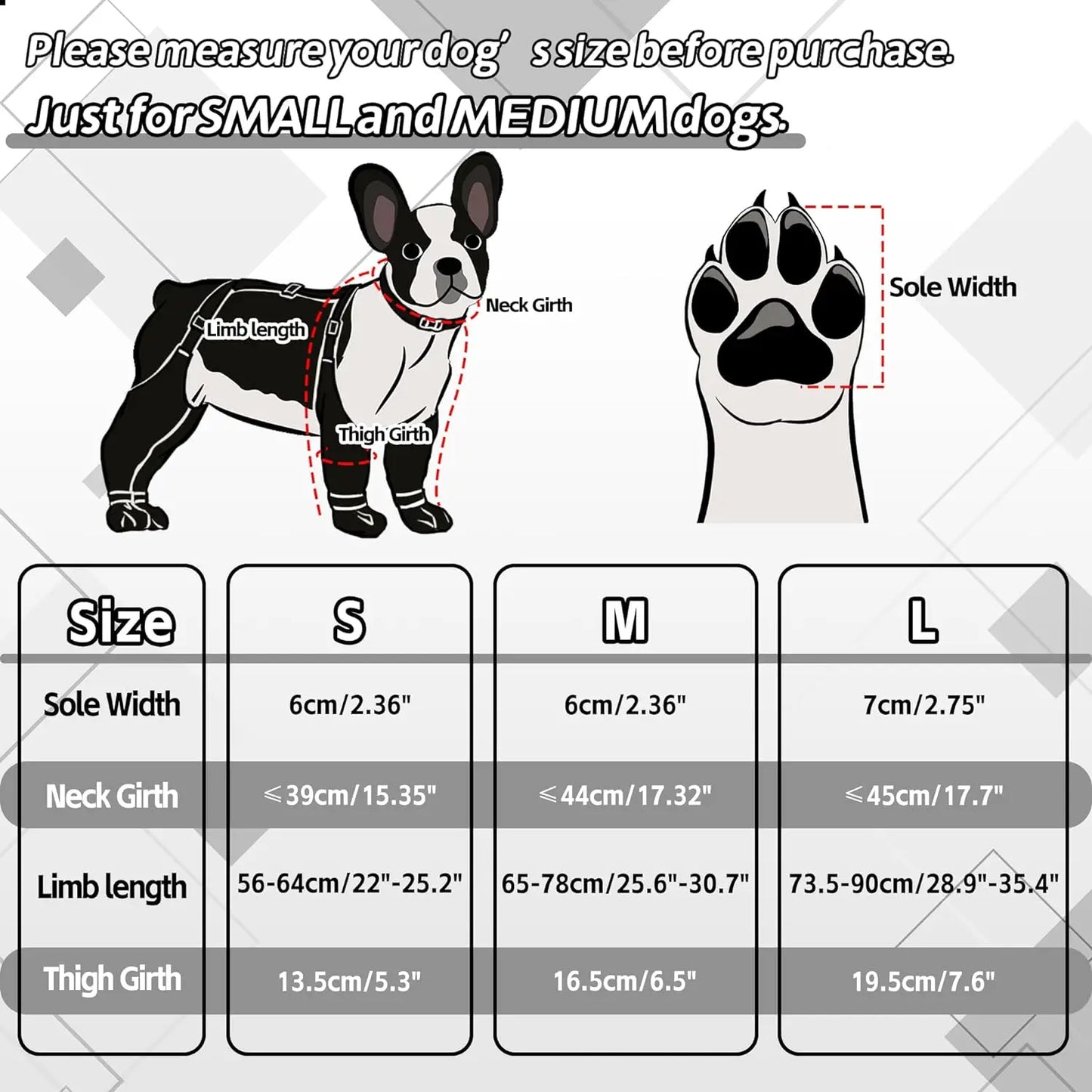 Small Medium Large Dogs Suspender Boots