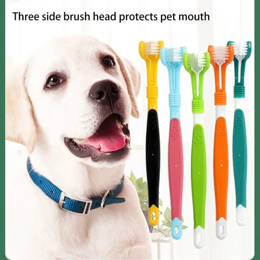 Three Sided Pet Toothbrush for Dogs and Cats