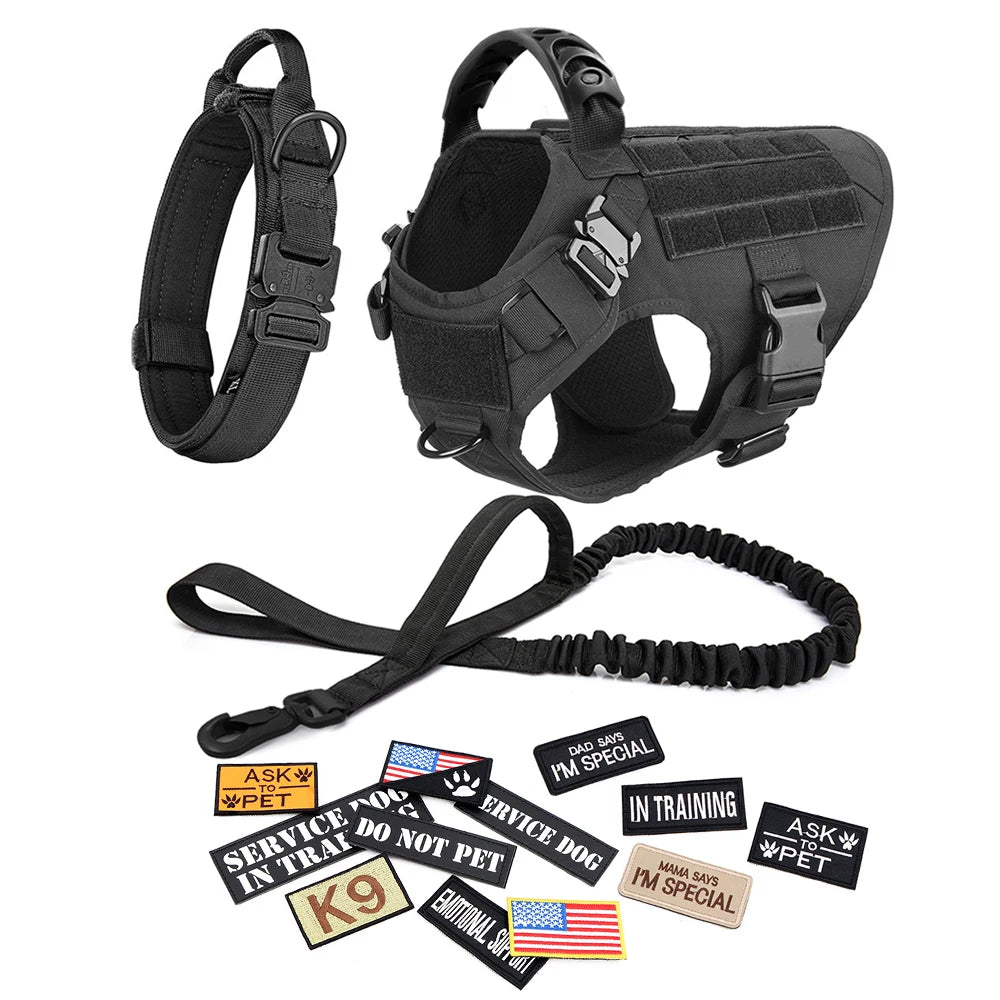 Dog Harness Leash Collar Patches Set