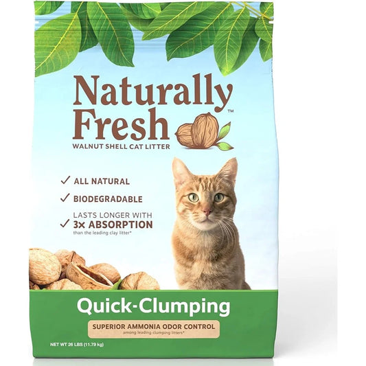 Eco-Friendly Walnut Shell Cat Litter 26lbs Unscented
