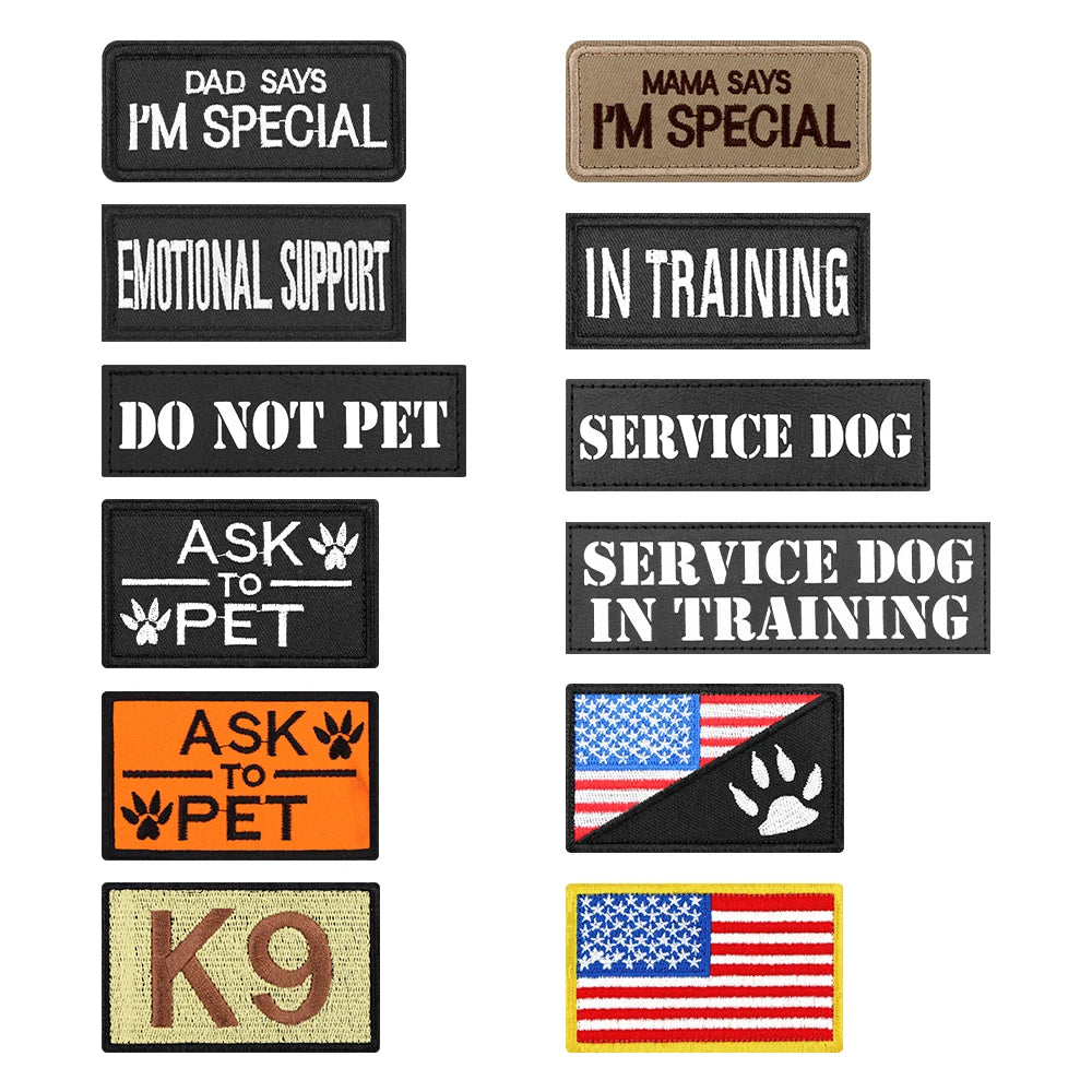 Dog Harness Leash Collar Patches Set