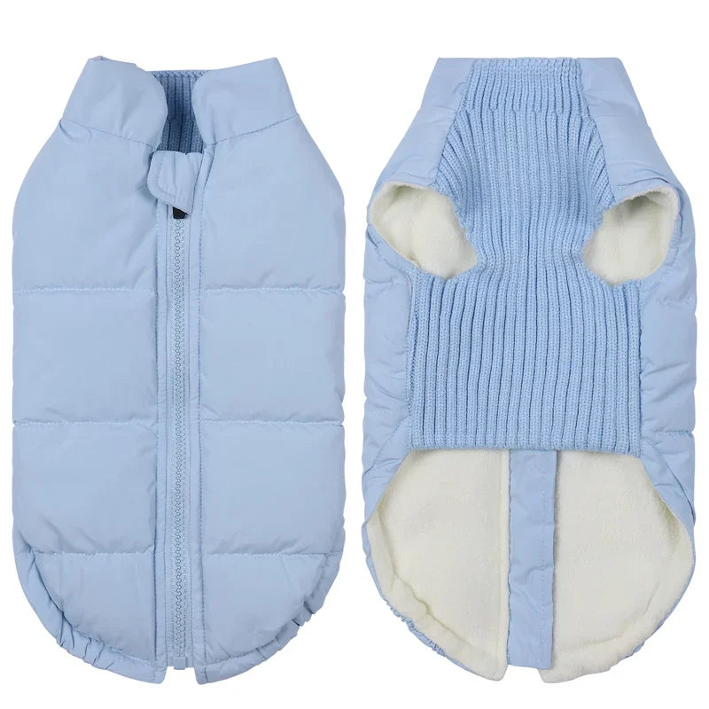 Dog Warm Cotton Coats Back Zipper Windproof for Small Medium Large Dogs Poodle French Bulldog Labrador Outfits