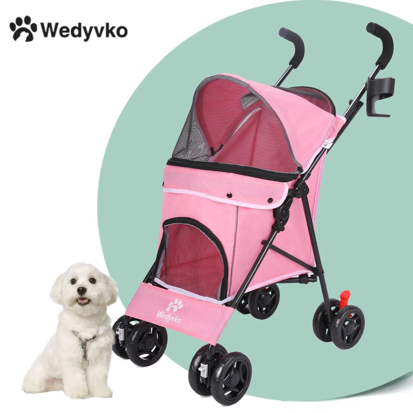 Puppy-Cat-Dog Breathable Stroller, Lightweight, Folding